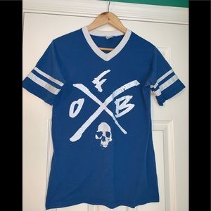 Fall Out Boy Blue and White Skull X T-Shirt UNISEX